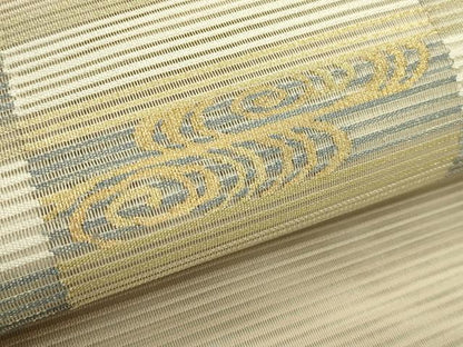 平和屋着物＊夏物　八寸名古屋帯　絽綴れ　光琳水市松文　金銀糸　正絹　逸品　CABI5497rv