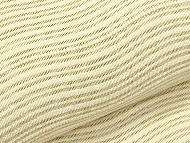 平和屋着物＊夏物　八寸名古屋帯　絽綴れ　よろけ縞　薄香色　正絹　逸品　CABI5502rv