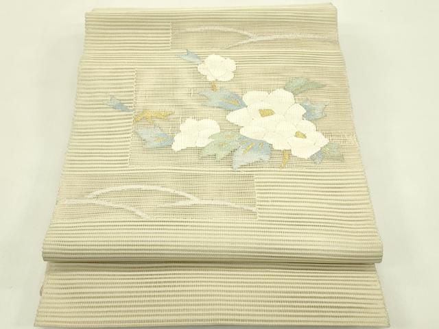 平和屋着物＊夏物　八寸名古屋帯　絽綴れ　枝花文　金銀糸　正絹　逸品　CABI5504rv
