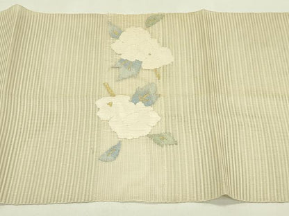 平和屋着物＊夏物　八寸名古屋帯　絽綴れ　枝花文　金銀糸　正絹　逸品　CABI5504rv