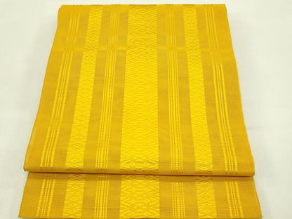 平和屋着物＊夏物　本場筑前博多織　八寸名古屋帯　紗献上　山吹色　正絹　逸品　CABI5509rv