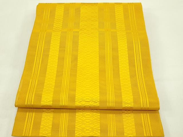 平和屋着物＊夏物　本場筑前博多織　八寸名古屋帯　紗献上　山吹色　正絹　逸品　CABI5509rv