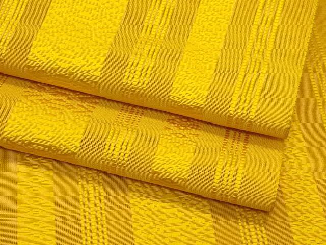 平和屋着物＊夏物　本場筑前博多織　八寸名古屋帯　紗献上　山吹色　正絹　逸品　CABI5509rv