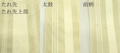 平和屋着物＊夏物　本場筑前博多織　八寸名古屋帯　紗献上　砂色　正絹　逸品　CABI5511rv
