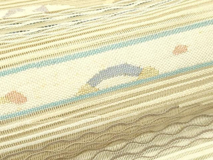 平和屋着物＊夏物　八寸名古屋帯　絽綴れ　抽象文　金糸　正絹　逸品　CABI5513rv