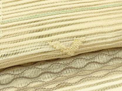平和屋着物＊夏物　八寸名古屋帯　絽綴れ　抽象文　金糸　正絹　逸品　CABI5513rv