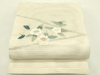 平和屋着物＊夏物　八寸名古屋帯　絽綴れ　草花文　金銀糸　正絹　逸品　CABI5514rv