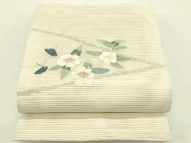 平和屋着物＊夏物　八寸名古屋帯　絽綴れ　草花文　金銀糸　正絹　逸品　CABI5514rv