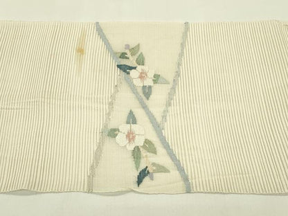 平和屋着物＊夏物　八寸名古屋帯　絽綴れ　草花文　金銀糸　正絹　逸品　CABI5514rv