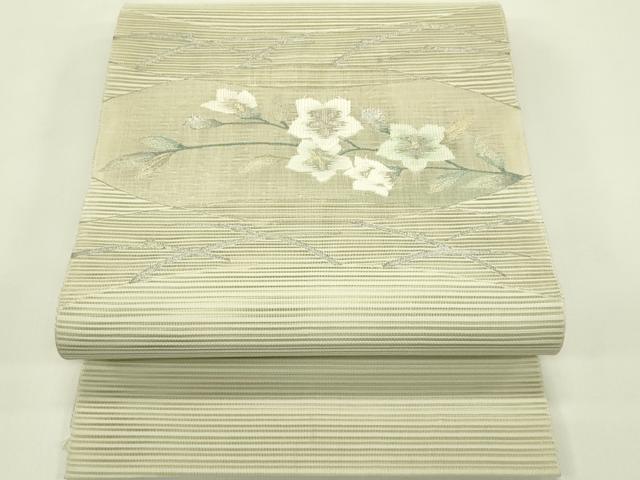 平和屋着物＊夏物　八寸名古屋帯　絽綴れ　草花文　金銀糸　正絹　逸品　CABI5515rv
