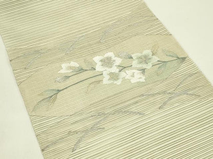 平和屋着物＊夏物　八寸名古屋帯　絽綴れ　草花文　金銀糸　正絹　逸品　CABI5515rv