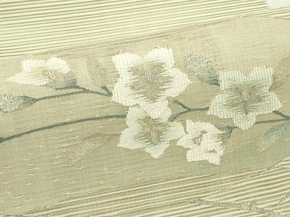 平和屋着物＊夏物　八寸名古屋帯　絽綴れ　草花文　金銀糸　正絹　逸品　CABI5515rv
