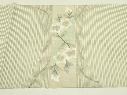 平和屋着物＊夏物　八寸名古屋帯　絽綴れ　草花文　金銀糸　正絹　逸品　CABI5515rv