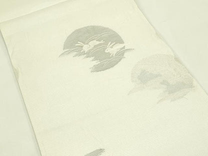 平和屋着物＊夏物　六通柄袋帯　兎　銀糸　正絹　逸品　CABI5517rv