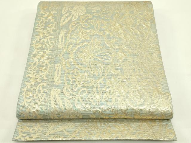 平和屋着物＊夏物　六通柄袋帯　更紗花文　金糸　鈴乃屋扱い　正絹　逸品　CABI5519rv
