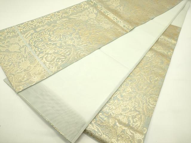 平和屋着物＊夏物　六通柄袋帯　更紗花文　金糸　鈴乃屋扱い　正絹　逸品　CABI5519rv
