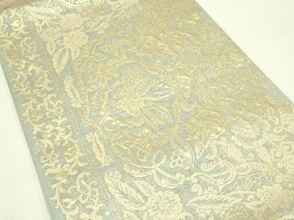 平和屋着物＊夏物　六通柄袋帯　更紗花文　金糸　鈴乃屋扱い　正絹　逸品　CABI5519rv