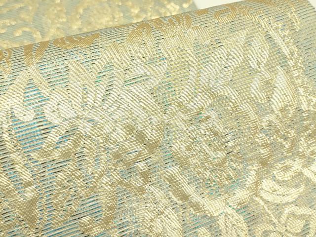 平和屋着物＊夏物　六通柄袋帯　更紗花文　金糸　鈴乃屋扱い　正絹　逸品　CABI5519rv