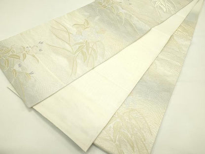 平和屋着物＊夏物　六通柄袋帯　草花文　金銀糸　正絹　逸品　CABI5520rv