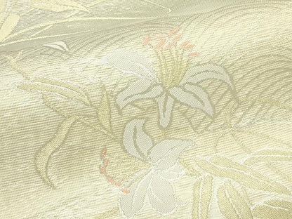 平和屋着物＊夏物　六通柄袋帯　草花文　金銀糸　正絹　逸品　CABI5520rv