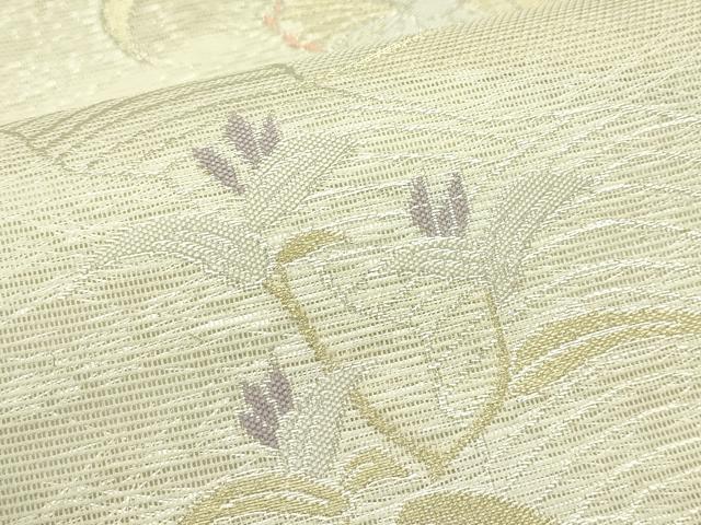 平和屋着物＊夏物　六通柄袋帯　草花文　金銀糸　正絹　逸品　CABI5520rv