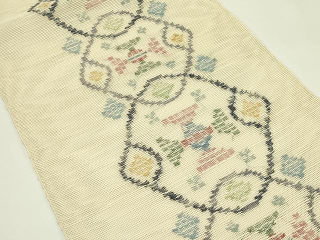 平和屋着物＊夏物　1854年創業　帯屋捨松　八寸名古屋帯　菱吉祥文　正絹　逸品　CABI5521rv