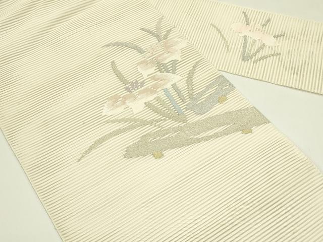 平和屋着物＊夏物　八寸名古屋帯　絽綴れ　杜若　金銀糸　正絹　逸品　CABI5523rv
