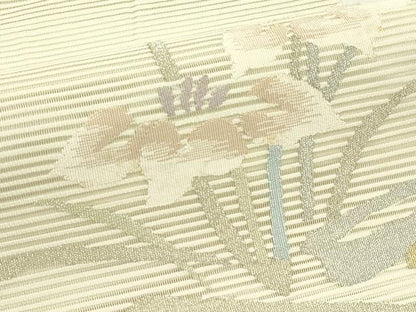 平和屋着物＊夏物　八寸名古屋帯　絽綴れ　杜若　金銀糸　正絹　逸品　CABI5523rv