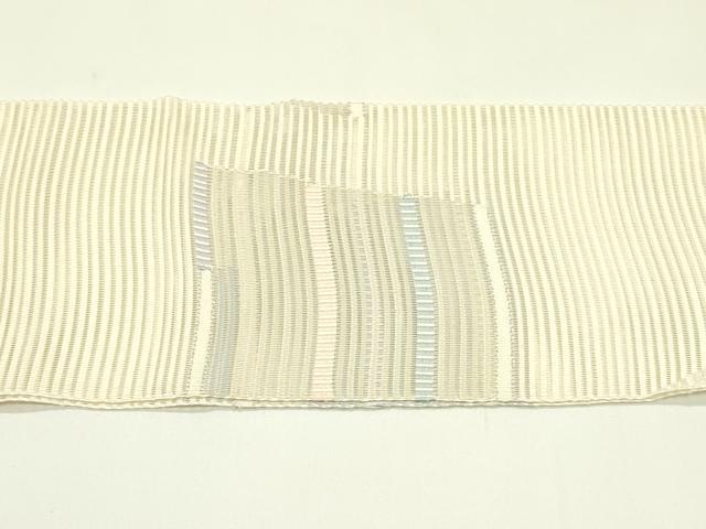 平和屋着物＊夏物　八寸名古屋帯　絽綴れ　色紙重ね文　金糸　正絹　逸品　CABI5524rv