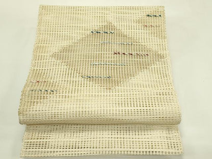平和屋着物＊夏物　八寸名古屋帯　羅　菱霞文　正絹　逸品　CABI5535rv