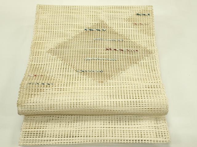 平和屋着物＊夏物　八寸名古屋帯　羅　菱霞文　正絹　逸品　CABI5535rv
