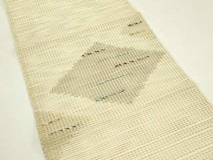 平和屋着物＊夏物　八寸名古屋帯　羅　菱霞文　正絹　逸品　CABI5535rv