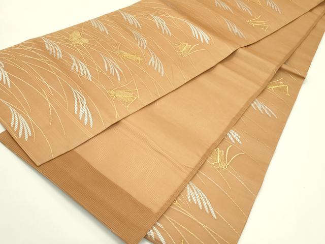 平和屋着物＊夏物　六通柄袋帯　鈴虫　コオロギ　金銀糸　正絹　逸品　CABI5538rv