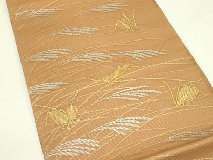 平和屋着物＊夏物　六通柄袋帯　鈴虫　コオロギ　金銀糸　正絹　逸品　CABI5538rv