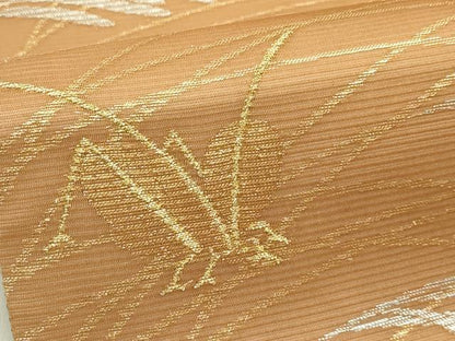 平和屋着物＊夏物　六通柄袋帯　鈴虫　コオロギ　金銀糸　正絹　逸品　CABI5538rv