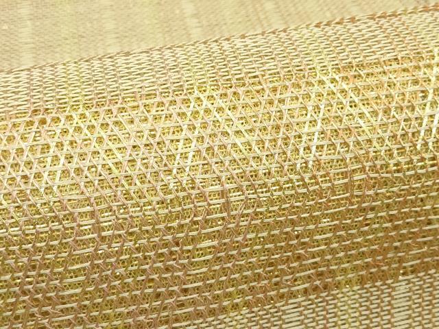 平和屋着物＊夏物　ひなや工房　くむ・あむ・おる　伊豆蔵明彦　組織　太鼓柄袋帯　金糸　証紙付き　正絹　逸品　未使用　CABI5539rv