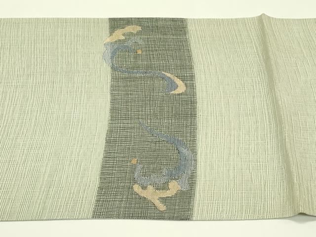 平和屋着物＊夏物　太鼓柄袋帯　立波文　金銀糸　正絹　逸品　未使用　CABI5543rv