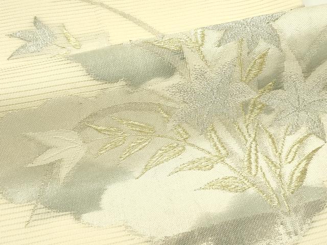 平和屋着物＊夏物　九寸名古屋帯　雲取り草花文　金銀糸　正絹　逸品　CABI5553rv