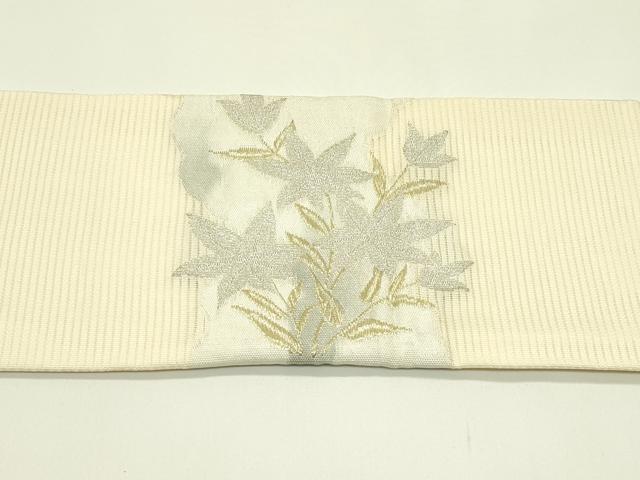 平和屋着物＊夏物　九寸名古屋帯　雲取り草花文　金銀糸　正絹　逸品　CABI5553rv