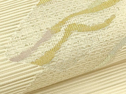 平和屋着物＊夏物　八寸名古屋帯　絽綴れ　抽象文　金銀糸　正絹　逸品　CABI5558rv