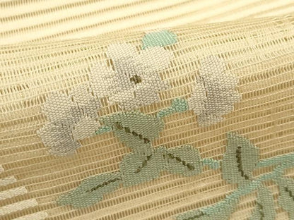 平和屋着物＊夏物　八寸名古屋帯　絽綴れ　地紙花蝶文　正絹　逸品　CABI5559rv