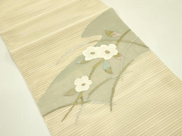 平和屋着物＊夏物　八寸名古屋帯　絽綴れ　草花文　金銀糸　正絹　逸品　未使用　CABI5560rv