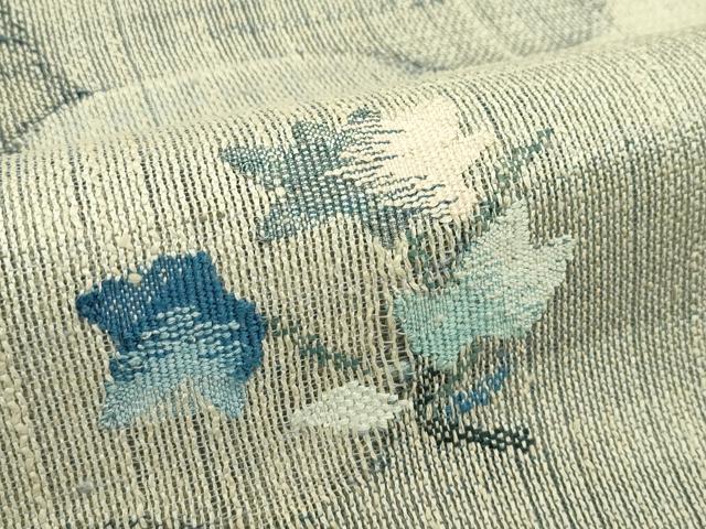 平和屋着物＊夏物　八寸名古屋帯　草花文　正絹　逸品　CABI5562rv