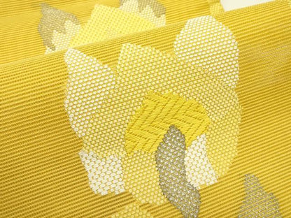 平和屋着物＊夏物　八寸名古屋帯　絽綴れ　抽象文　銀糸　正絹　逸品　CABI5564rv