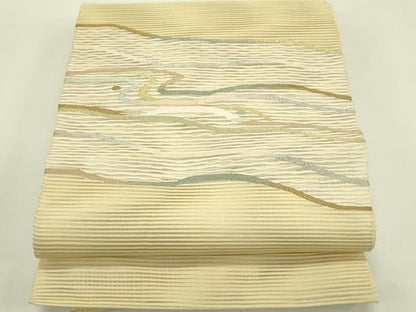 平和屋着物＊夏物　八寸名古屋帯　絽綴れ　霞文　金銀糸　正絹　逸品　CABI5570rv