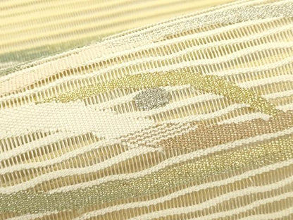 平和屋着物＊夏物　八寸名古屋帯　絽綴れ　霞文　金銀糸　正絹　逸品　CABI5570rv