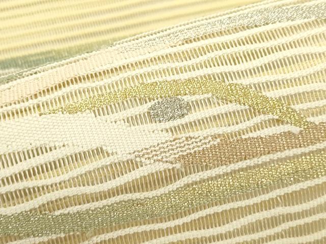 平和屋着物＊夏物　八寸名古屋帯　絽綴れ　霞文　金銀糸　正絹　逸品　CABI5570rv