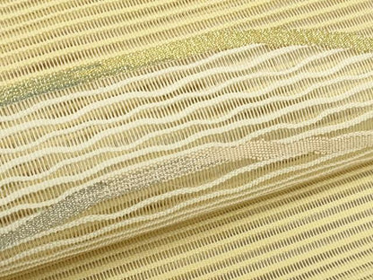 平和屋着物＊夏物　八寸名古屋帯　絽綴れ　霞文　金銀糸　正絹　逸品　CABI5570rv