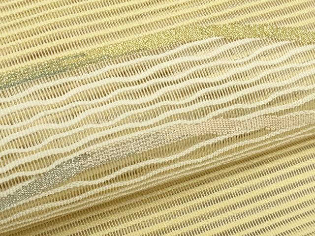 平和屋着物＊夏物　八寸名古屋帯　絽綴れ　霞文　金銀糸　正絹　逸品　CABI5570rv