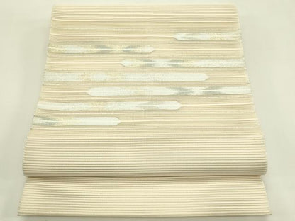 平和屋着物＊夏物　八寸名古屋帯　絽綴れ　横段文　金銀糸　正絹　逸品　CABI5571rv